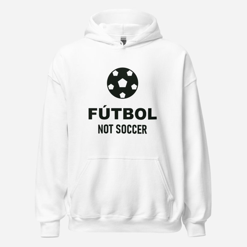 Top Gaming Society Futbol Not Soccer Bold Hoodie in White