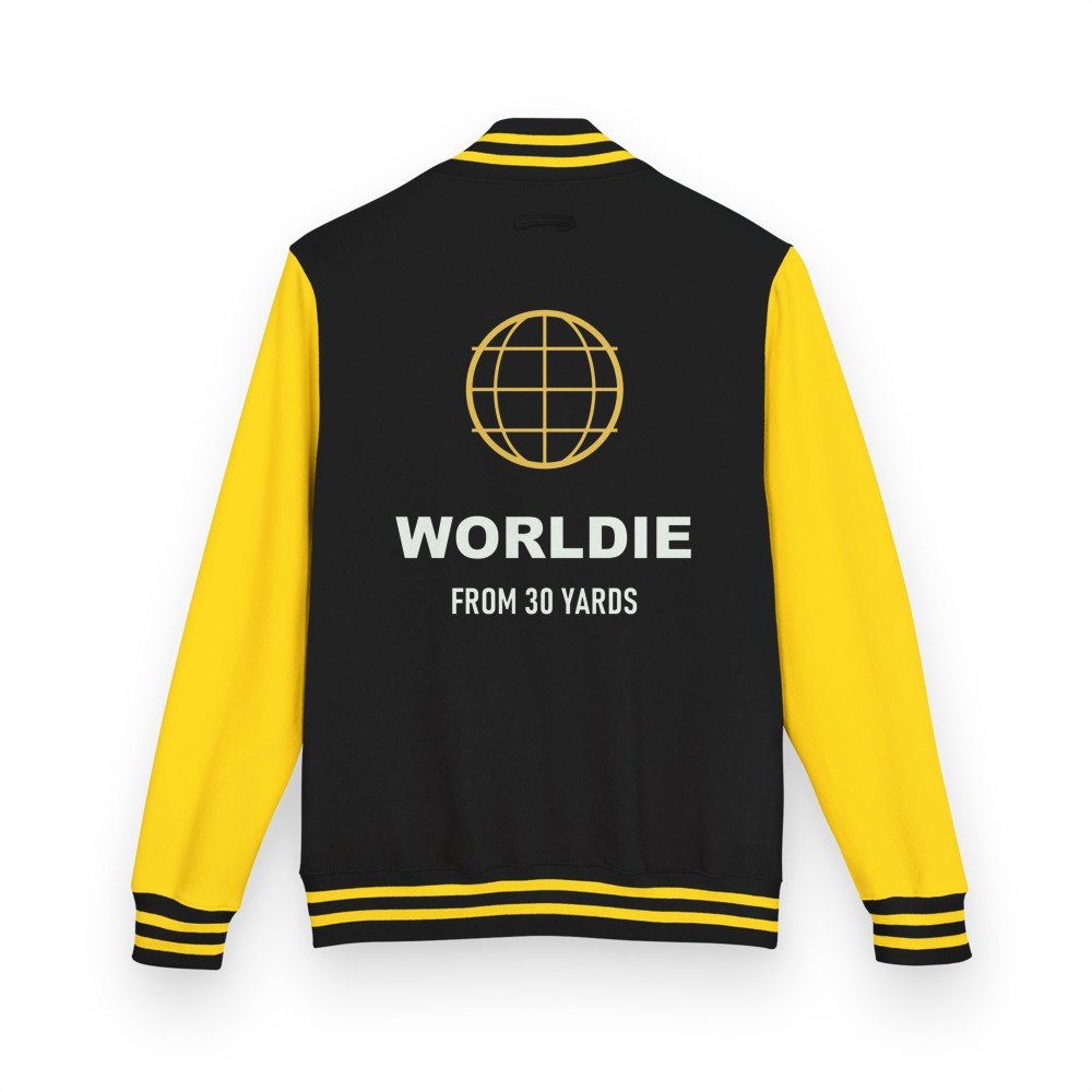 Top Gaming Society Worldie Varsity Jacket Jet Black/Sun Yellow