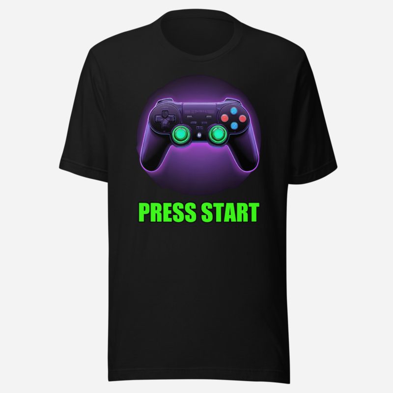 Top Gaming Society Press Start Controller Tee Black