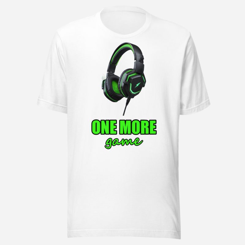 Top Gaming Society One More Game Headset Tee in White