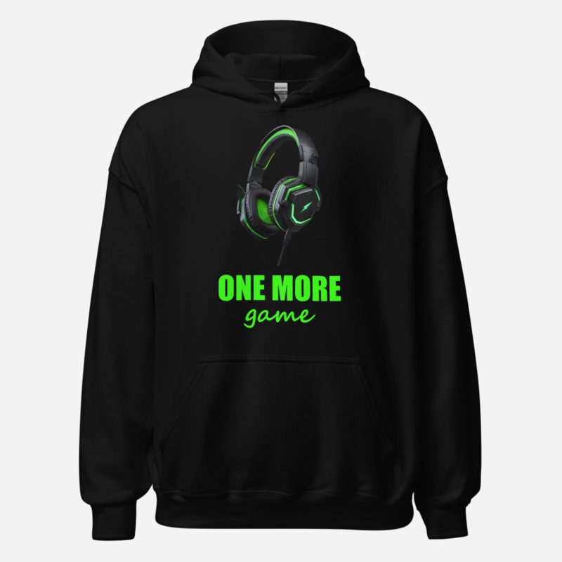 Top Gaming Society One More Game Headset Hoodie Black