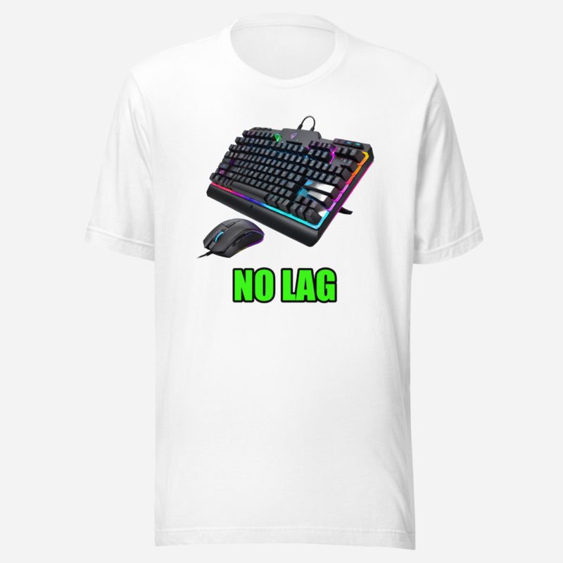Top Gaming Society No Lag Keyboard Tee White