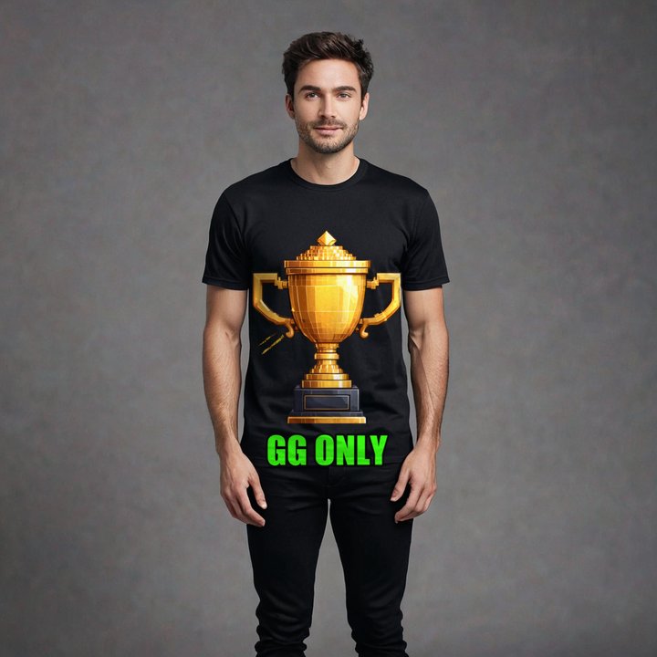 Top Gaming Society GG Only Trophy Tee in Black