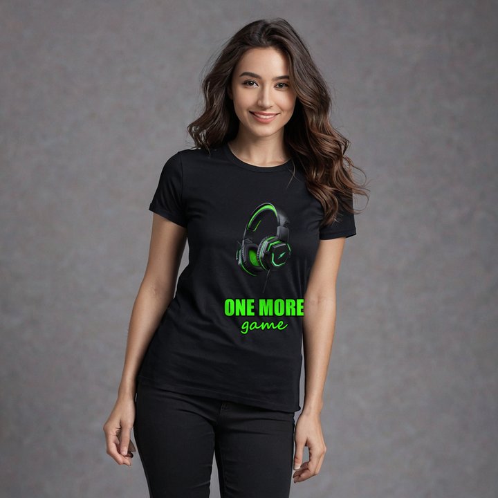 Top Gaming Society One More Game Headset Tee in Black